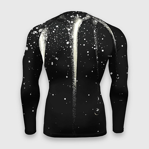 Мужской рашгард Белые брызги на черном / 3D-принт – фото 2