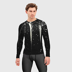 Рашгард мужской Белые брызги на черном, цвет: 3D-принт — фото 2