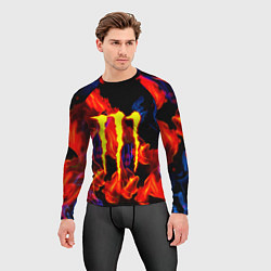 Рашгард мужской Monster energy огненный, цвет: 3D-принт — фото 2