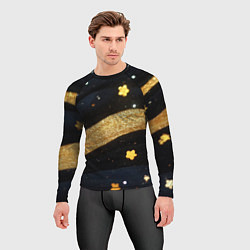 Рашгард мужской Золотые волны текстура, цвет: 3D-принт — фото 2