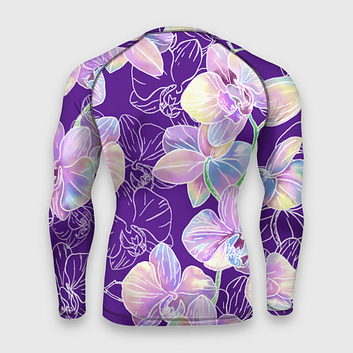 Мужской рашгард Японские акварельные орхидеи / 3D-принт – фото 2