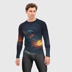 Рашгард мужской Космонавт любуется планетой, цвет: 3D-принт — фото 2