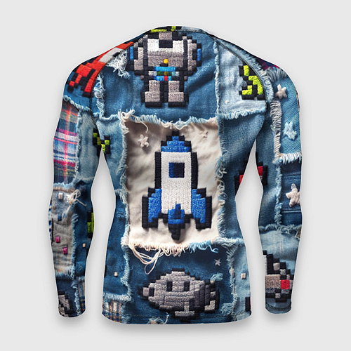 Мужской рашгард Космический пиксельный корабль / 3D-принт – фото 2