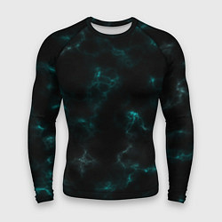 Мужской рашгард Color black turquoise