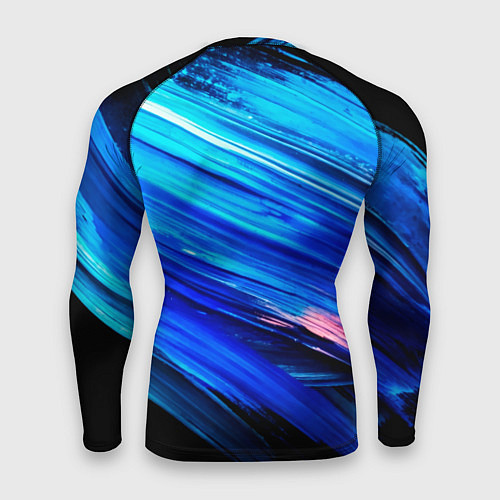 Мужской рашгард Юрий Хой синий фон красками / 3D-принт – фото 2