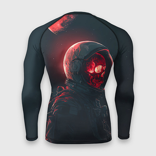 Мужской рашгард Череп космонавта в красном свете / 3D-принт – фото 2