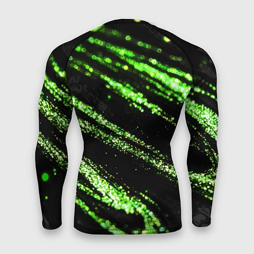 Мужской рашгард Зеленые блестки на черном / 3D-принт – фото 2