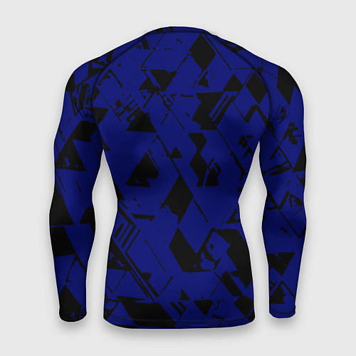 Мужской рашгард Синий с чёрными деталями абстракция / 3D-принт – фото 2