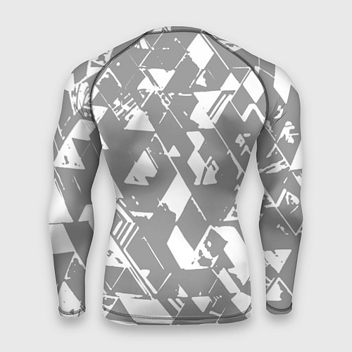 Мужской рашгард Светлый серый геометричный паттерн / 3D-принт – фото 2