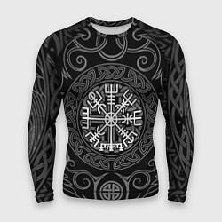 Рашгард мужской Кельтский узор - вороны с символикой вегвизир, цвет: 3D-принт