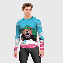 Рашгард мужской Хищный русский медведь, цвет: 3D-принт — фото 2