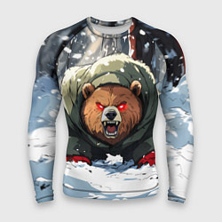 Мужской рашгард Злой медведь с красными глазами