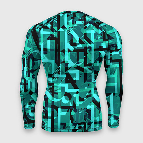 Мужской рашгард Неоновый голубой объёмный эффект / 3D-принт – фото 2