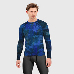 Рашгард мужской Абстракция - blue uniform camouflage, цвет: 3D-принт — фото 2