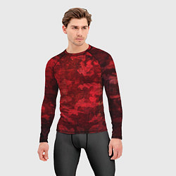 Рашгард мужской Абстракция - red uniform camouflage, цвет: 3D-принт — фото 2