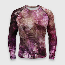 Мужской рашгард Абстракция - dark trash atom with violet
