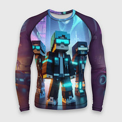 Мужской рашгард Minecraft - neon metropolis ai art