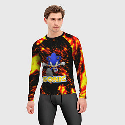 Рашгард мужской Sonic огенная текстура, цвет: 3D-принт — фото 2