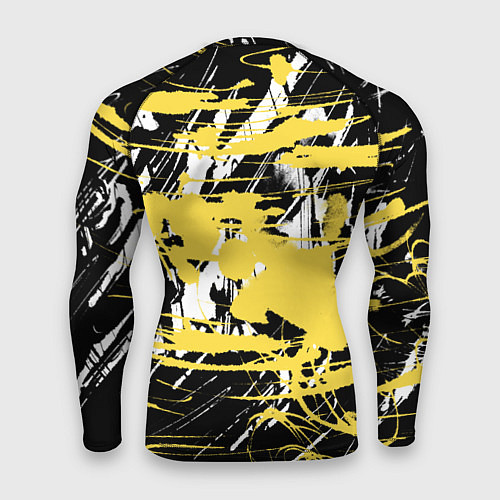 Мужской рашгард Желтая краска на черном / 3D-принт – фото 2