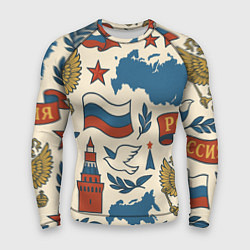 Мужской рашгард Российский патриотический узор