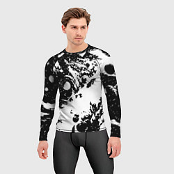 Рашгард мужской Белый с чёрной абстракцией, цвет: 3D-принт — фото 2