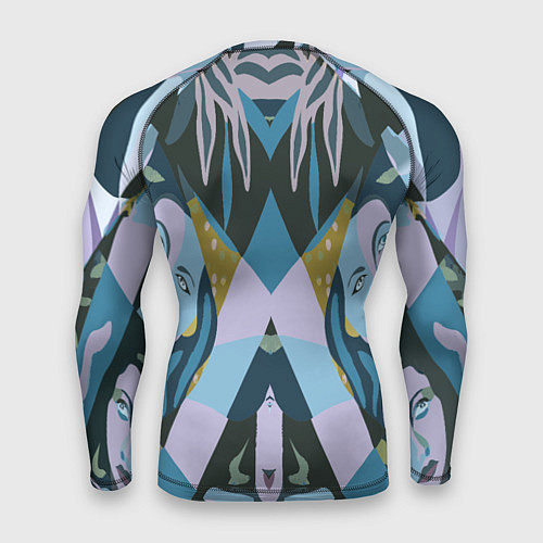 Мужской рашгард Лицо женщины цветной паттерн / 3D-принт – фото 2