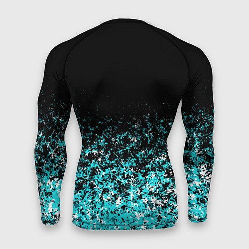 Мужской рашгард Sport чёрно-голубой пятнистый / 3D-принт – фото 2