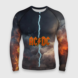 Рашгард мужской ACDC логотип группы с молнией, цвет: 3D-принт