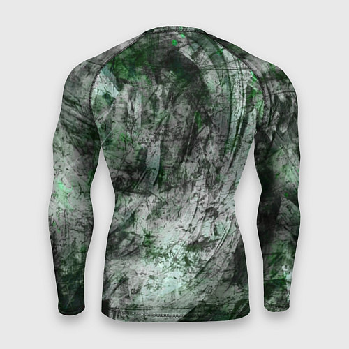 Мужской рашгард Абстракция - grey emerald rock / 3D-принт – фото 2
