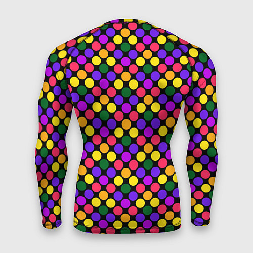 Мужской рашгард Разноцветный горох на черном ретро / 3D-принт – фото 2