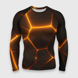 Мужской рашгард Оранжевое свечение текстура