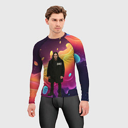 Рашгард мужской Bones во весь рост в черной одежде, цвет: 3D-принт — фото 2