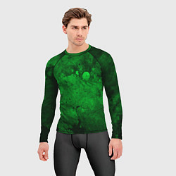 Рашгард мужской Абстракция - green acid stains, цвет: 3D-принт — фото 2