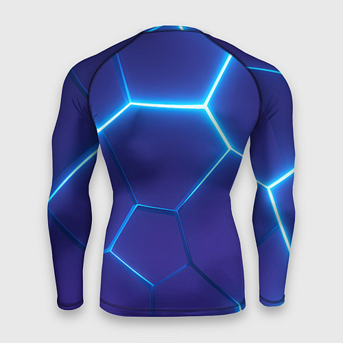 Мужской рашгард Bones белое лого на синих плитах / 3D-принт – фото 2