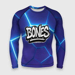 Мужской рашгард Bones белое лого на синих плитах
