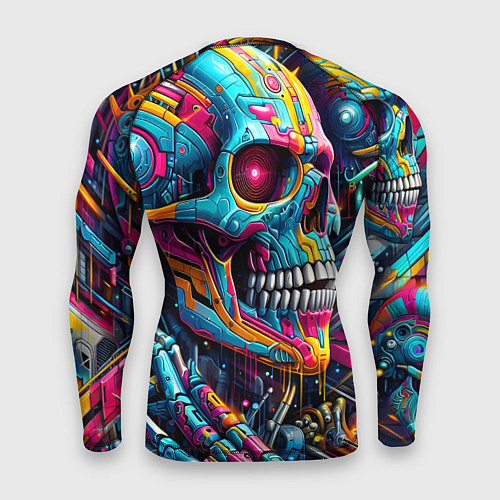 Мужской рашгард Cyber skull - pattern / 3D-принт – фото 2