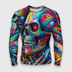Рашгард мужской Cyber skull - pattern, цвет: 3D-принт