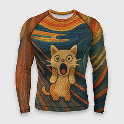 Рашгард мужской Котик Крик - вязаный нейроарт, цвет: 3D-принт