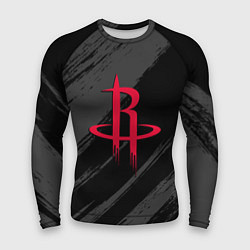 Рашгард мужской Хьюстон Рокетс - черно серый, цвет: 3D-принт