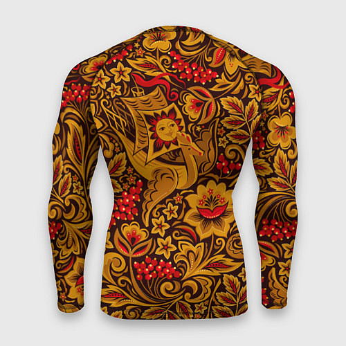 Мужской рашгард Летучий корабль в стиле хохломской росписи / 3D-принт – фото 2