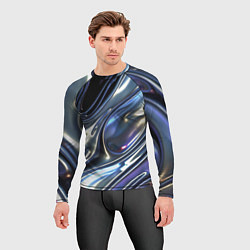 Рашгард мужской Серебро жидкий металл, цвет: 3D-принт — фото 2