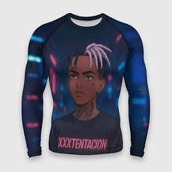 Рашгард мужской XXXTentacion - Неоновый аниме арт, цвет: 3D-принт