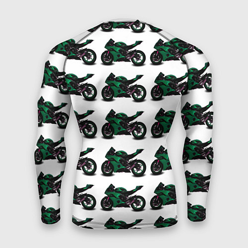 Мужской рашгард Motorbike dark green / 3D-принт – фото 2