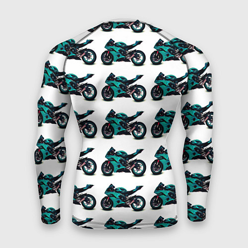 Мужской рашгард Motorbike light blue / 3D-принт – фото 2