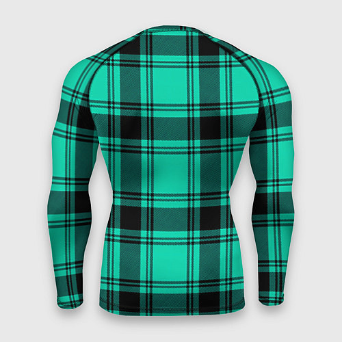 Мужской рашгард Checkered turquoise / 3D-принт – фото 2