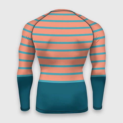 Мужской рашгард Полосатый мандариновый морской рассвет / 3D-принт – фото 2