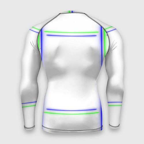 Мужской рашгард Neon white green light blue / 3D-принт – фото 2
