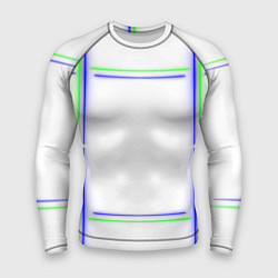 Рашгард мужской Neon white green light blue, цвет: 3D-принт