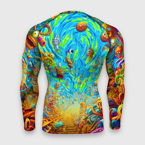 Мужской рашгард Кошмарный сон Рика Санчеса - нейроарт фантазия / 3D-принт – фото 2