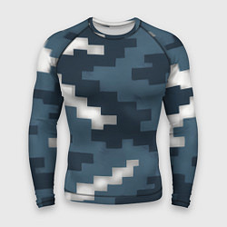 Рашгард мужской Пиксельная текстура камуфляж, цвет: 3D-принт